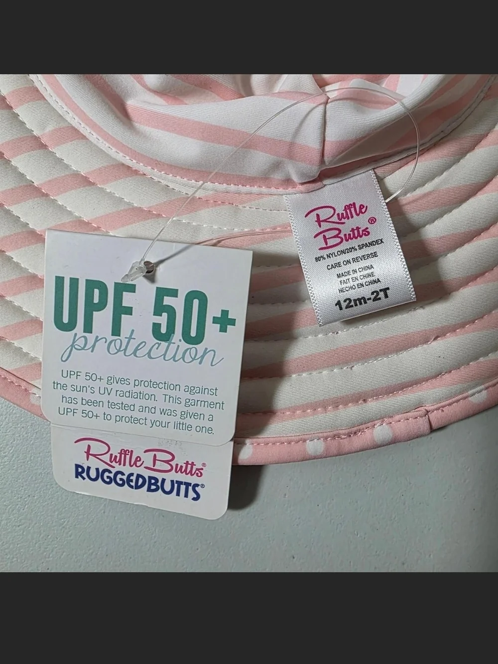 Ruffle Butts Pink Polka Dot Sun Hat